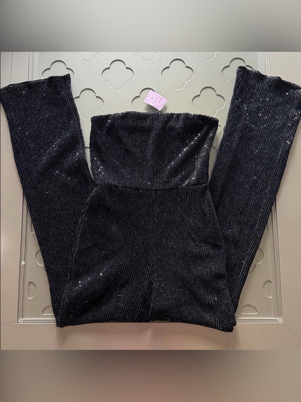 🆕 WILD FABLE Black Sequin Jumpsuit NWT Size XS Strapless - Picture 3 of 16